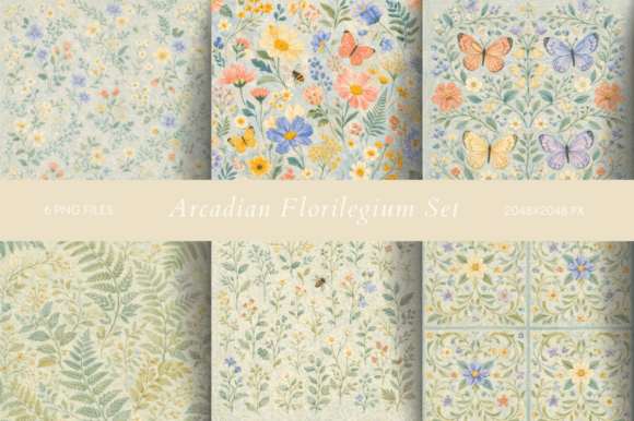 Arcadian Florilegium Set: Vintage Botanical Charm