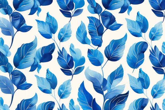 Blue Leaves Seamless Pattern Background: Elevate Your Design Projects