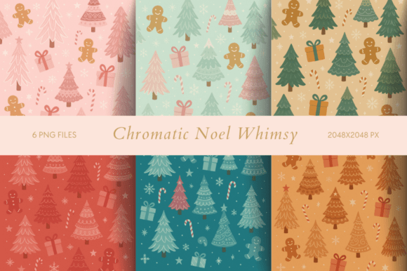 Chromatic Noel Whimsy: A Festive Design Asset