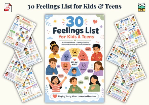 Exploring the 30 Feelings List for Kids & Teens: A Practical SEL Resource