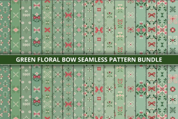 Green Floral Bow Seamless Pattern Bundle: A Design Deep Dive
