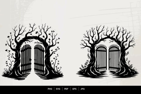 Mystical Forest Gate Tree Archway Silhouette: Unlocking Fantasy