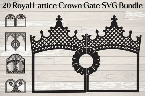 Royal Lattice Crown Gate: A Majestic SVG Bundle for Bold Projects