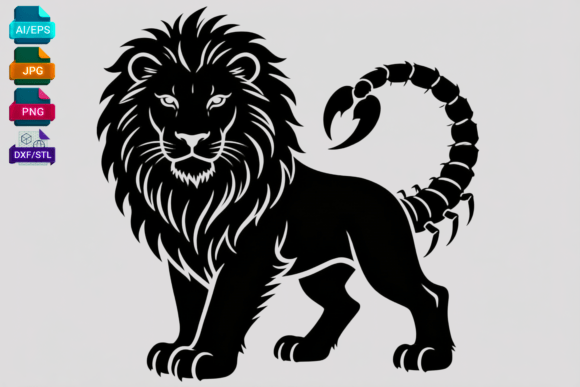 Scorpion Lion Hybrid Graphic Design: Bold Cut Files for Crafters