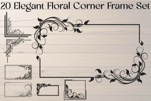 Timeless Elegance: The 20-Piece Floral Corner Frame Set