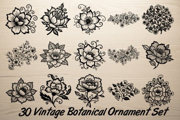 Timeless Elegance: Using the 30 Vintage Botanical Ornament Set