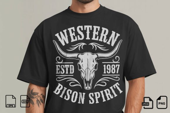 Western Bison Spirit Vintage T-Shirt: A Bold Graphic for Authentic Brands